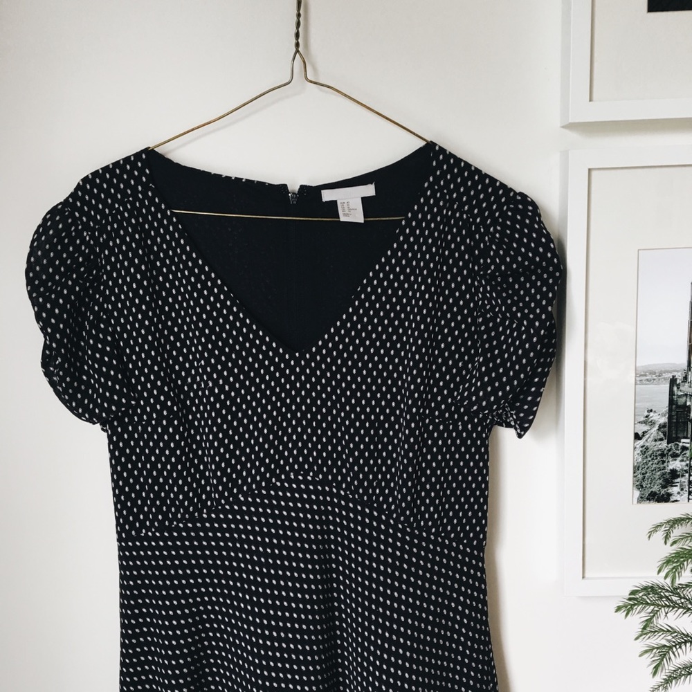 Navy polka dot dress